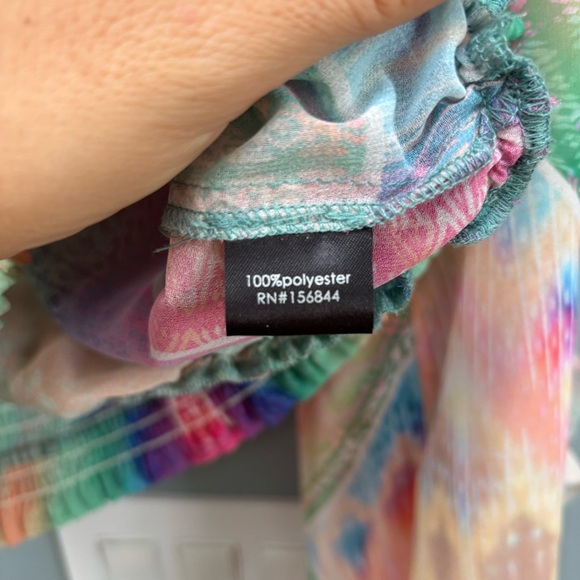 Le Superbe Good Vibrations Print Ruffle Blouse M - Picture 10 of 12